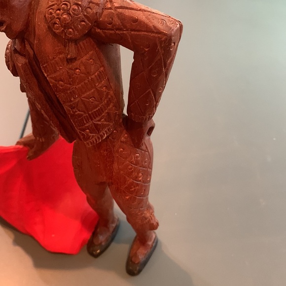 Vintage Spanish Matador Wood Carving Statue Figurine Mid Century Décor Boho - Picture 5 of 9